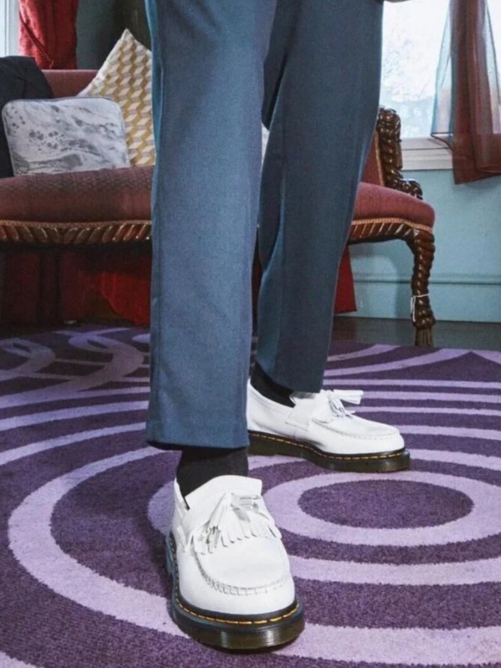 Dr. Martens Adrian White Loafers